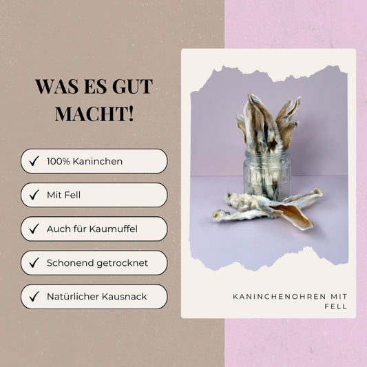 Kaninchenohren mit Fell
