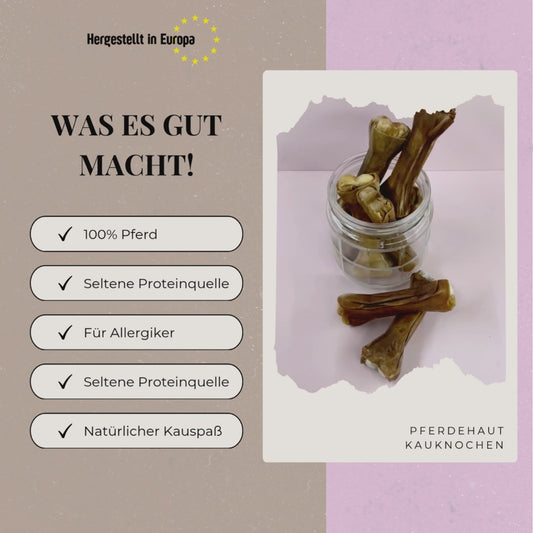 Pferdehaut Kauknochen gefüllt
