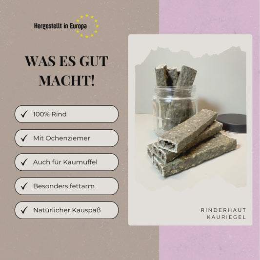 Rinderhaut Kauriegel mit Kräutern ca. 15cm