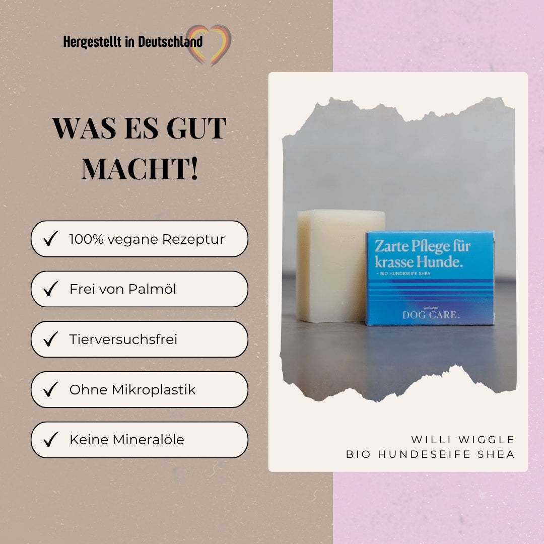 Festes Hundeshampoo – Bio Hundeseife Shea