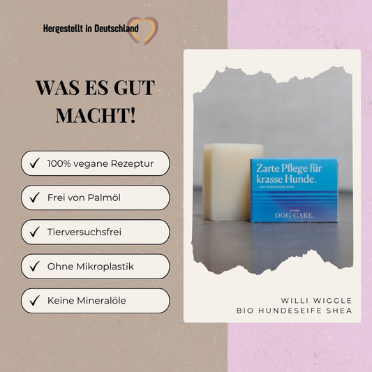 Festes Hundeshampoo – Bio Hundeseife Shea