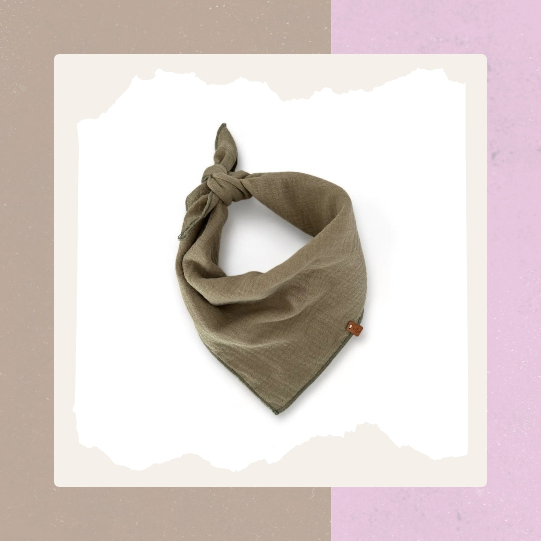 Lieblingspfote - Musselin-Halstuch "Olive"